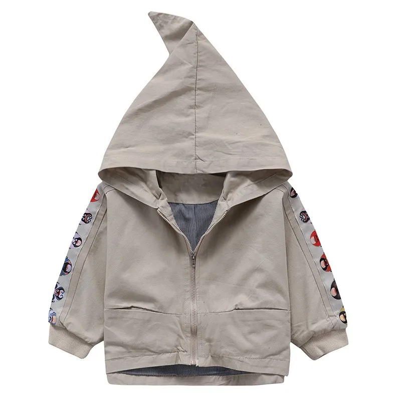 COOTELILI 80-130cm Cute Pattern Kids Boys Girl Jacket Windbreaker Spring Girls Trench Coats Autumn Hooded Children Clothes (1)