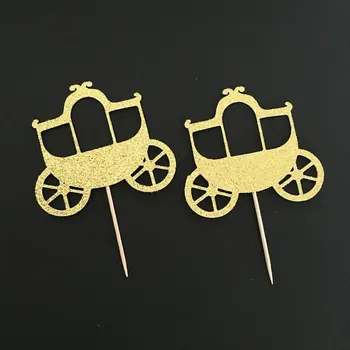 

glitter carriage equestrian themed princess birthday cupcake Toppers Bachelorette Party & Hen Party Supplies wedding toothpicks