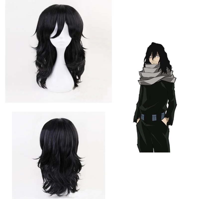 Аниме Boku no Hero Academy Shouta Aizawa Косплей парики костюм мой герой Academy Черные Кудрявые синтетические волосы+ парик шапка