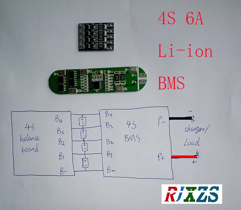 4S 6A lipo литий-полимерный BMS/PCM/PCB плата защиты батареи для 4 пакетов 18650 литий-ионный аккумулятор