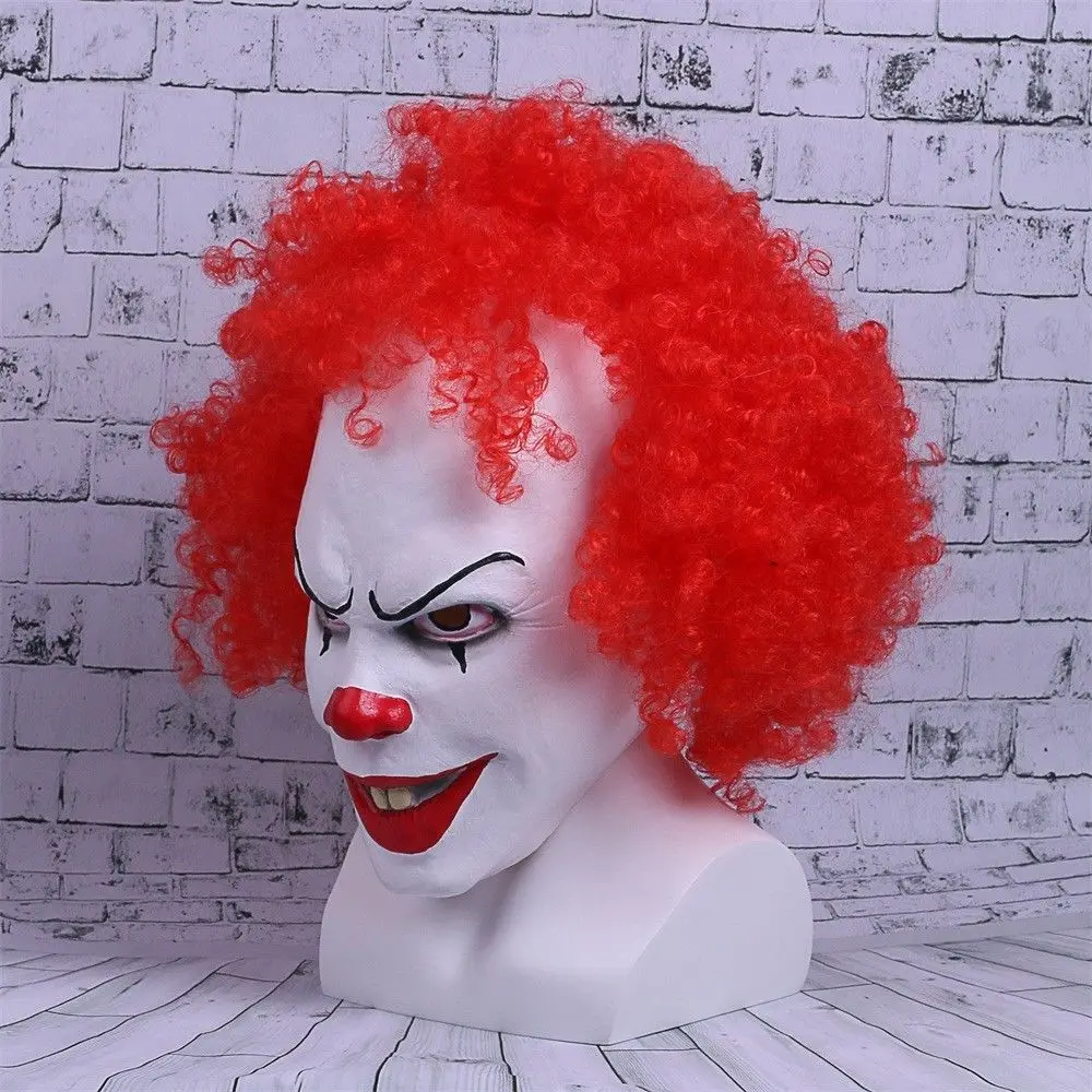 Red Stephen King's It Mask Cosplay Pennywise Clown Halloween Joker Mask Prop New2