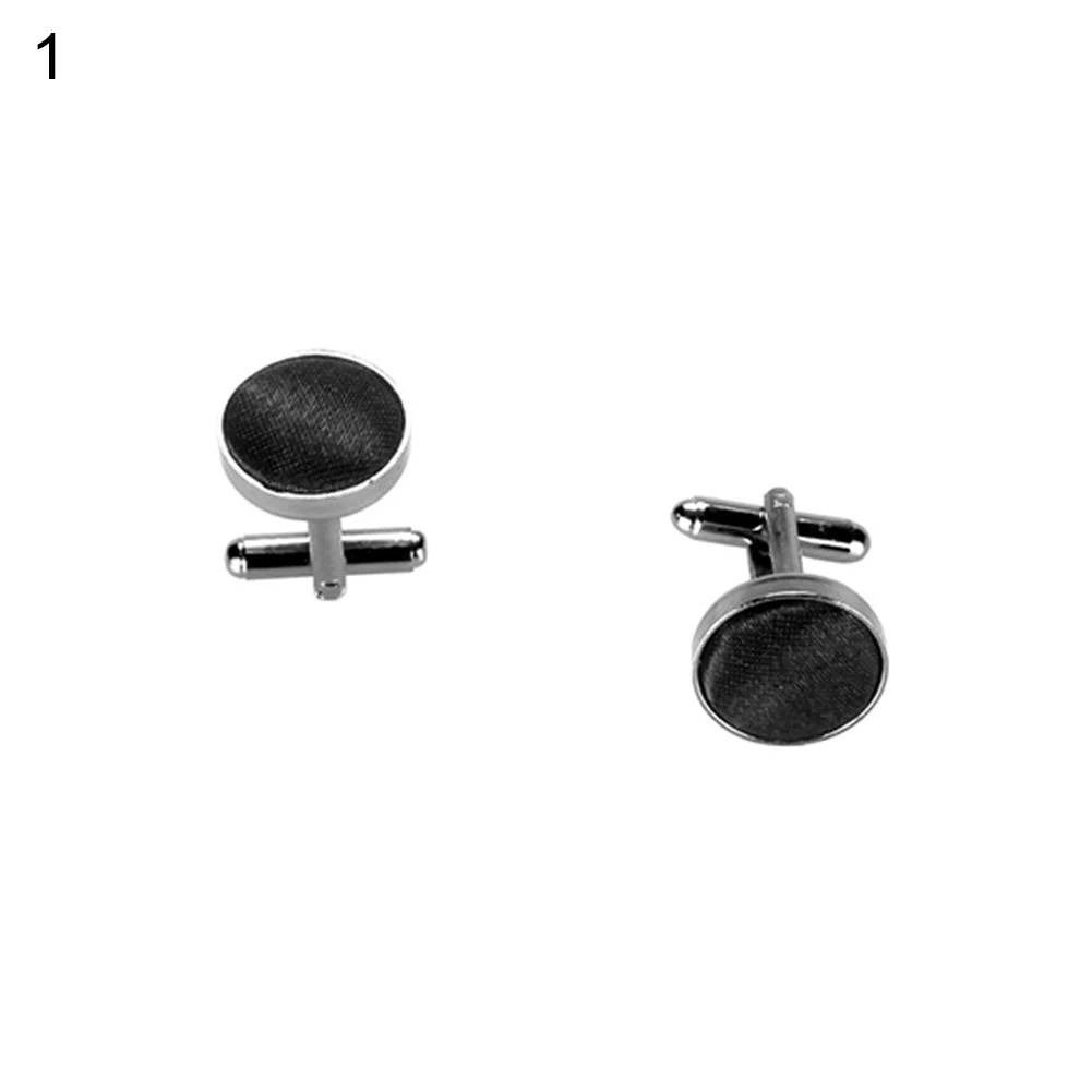 

1 Pair Fashion Men's Solid Color T-shirt Cufflinks Mini Round Sleeve Accessories