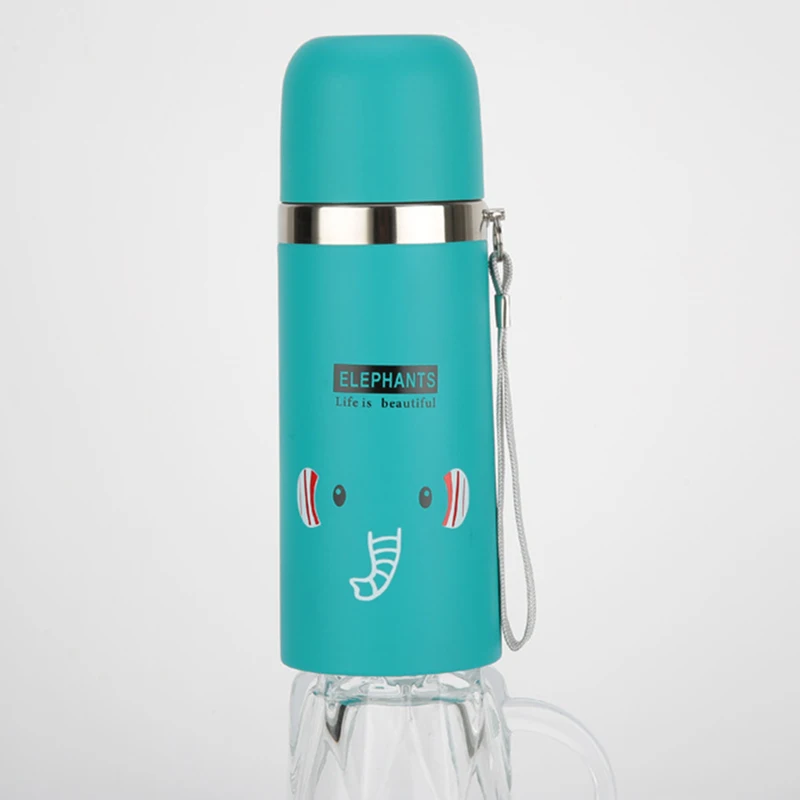

elephant Pattern Outdoor children Water Bottle Stainless Steel Vacuum Flaskes Drinkware Bottle Hot and Cold Thermoses Insulation