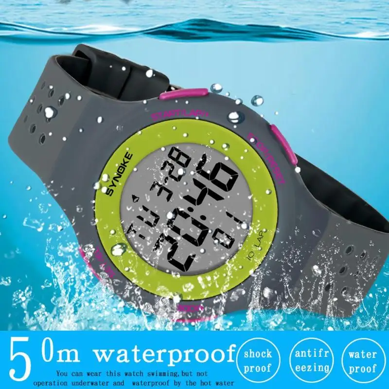 Ультратонкие унисекс электронные цифровые спортивные водонепроницаемые светящиеся часы для подростков мужские погружные 50 м цифровой светодиодный военные спортивные часы