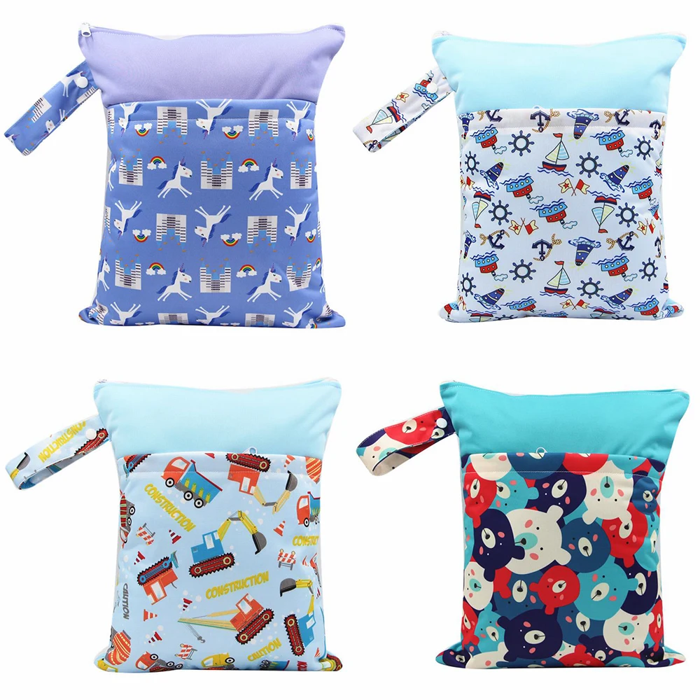 

4PCS/SET Wet Bag Washable Reusable Waterproof diaper Nappies Bags
