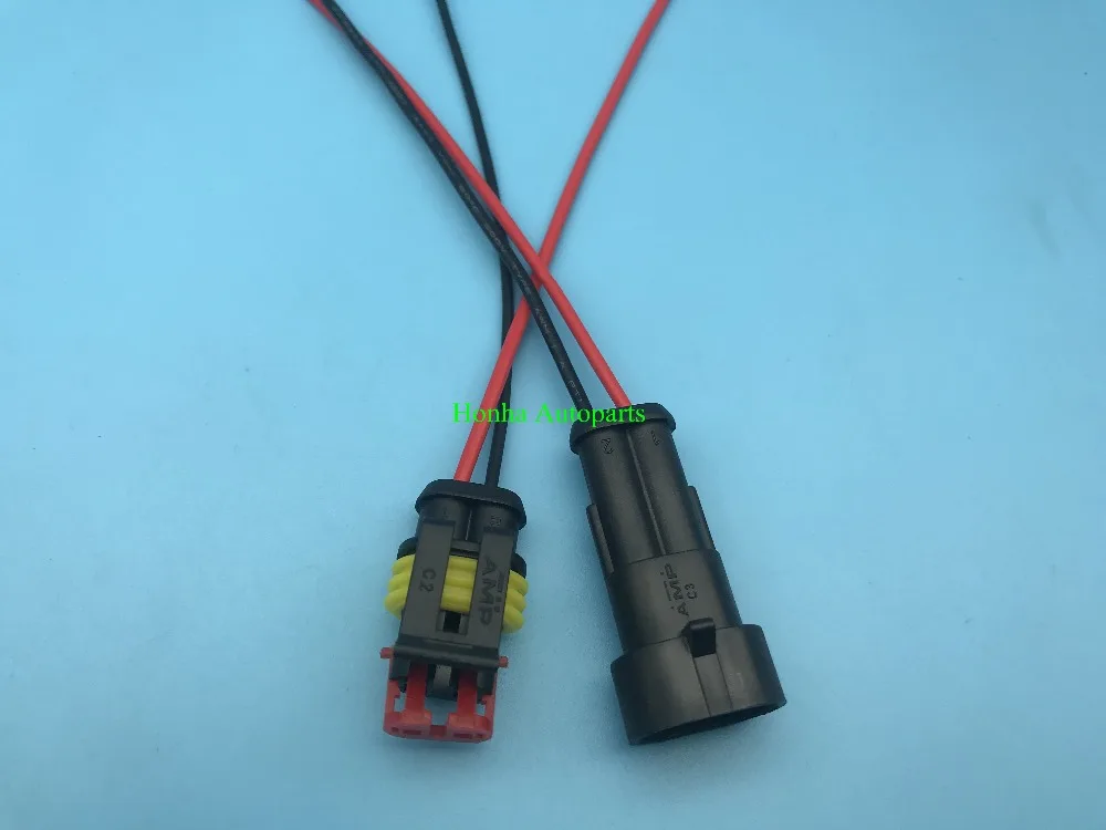 

DJ7021-1.5-11/21 2 Pin Way Car Waterproof Electrical Connector Plug with 18 AWG 15cm Wire Marine G08 Drop ship wire harness