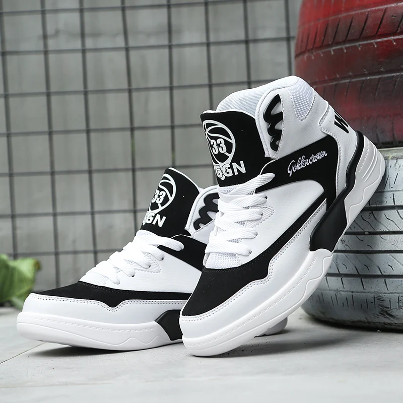 Man Skate Boots Large Size 38-46 High Top Sneakers for Male Black White Men Casual Shoes Spring Autumn Anti-slip Flat Sneakers Man Skate Boots Large Size 38-46 High Top Sneakers for Male Black White Men Casual Shoes Spring Autumn Anti-slip Flat Sneakers