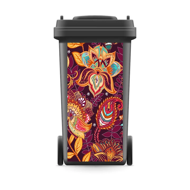 

DIY Creative 3D Rubbish Bin Sticker Fashion Hot Flowers Wall Mural Wall Print Decal Removable self adhesive Kitchen Accessories