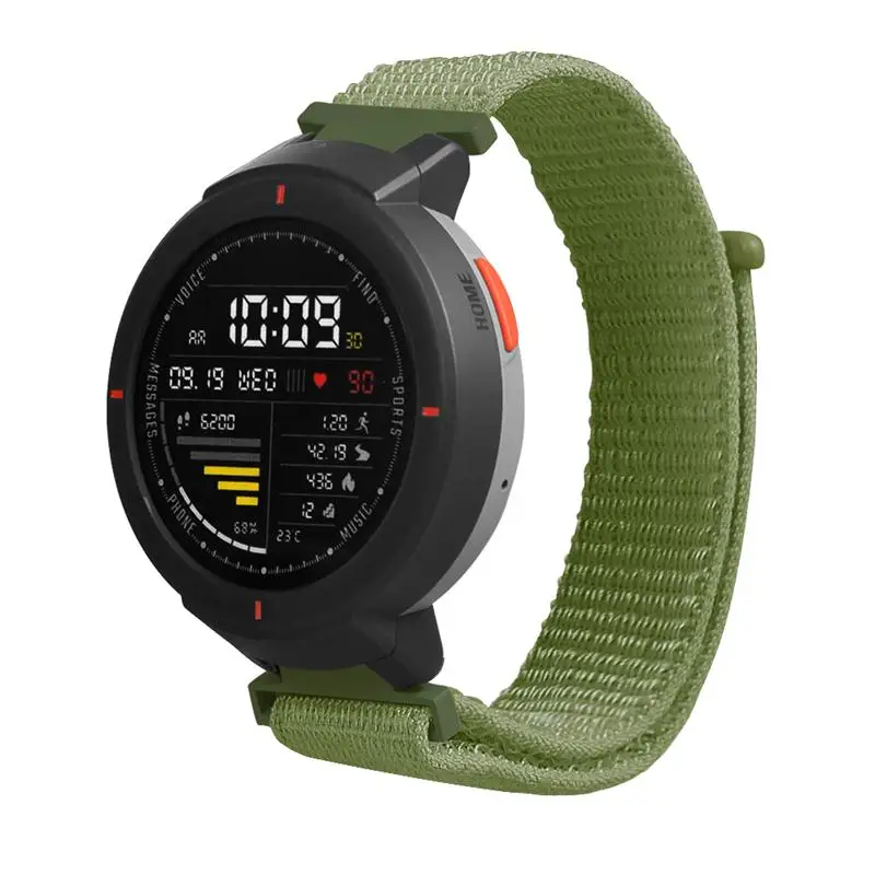 FIFATA петля нейлоновый ремешок для часов Ремешок Для Xiaomi Huami Amazfit Verge спортивный браслет ремень дышащий ремешок для часов для Amazfit 3 трекер - Цвет: Зеленый