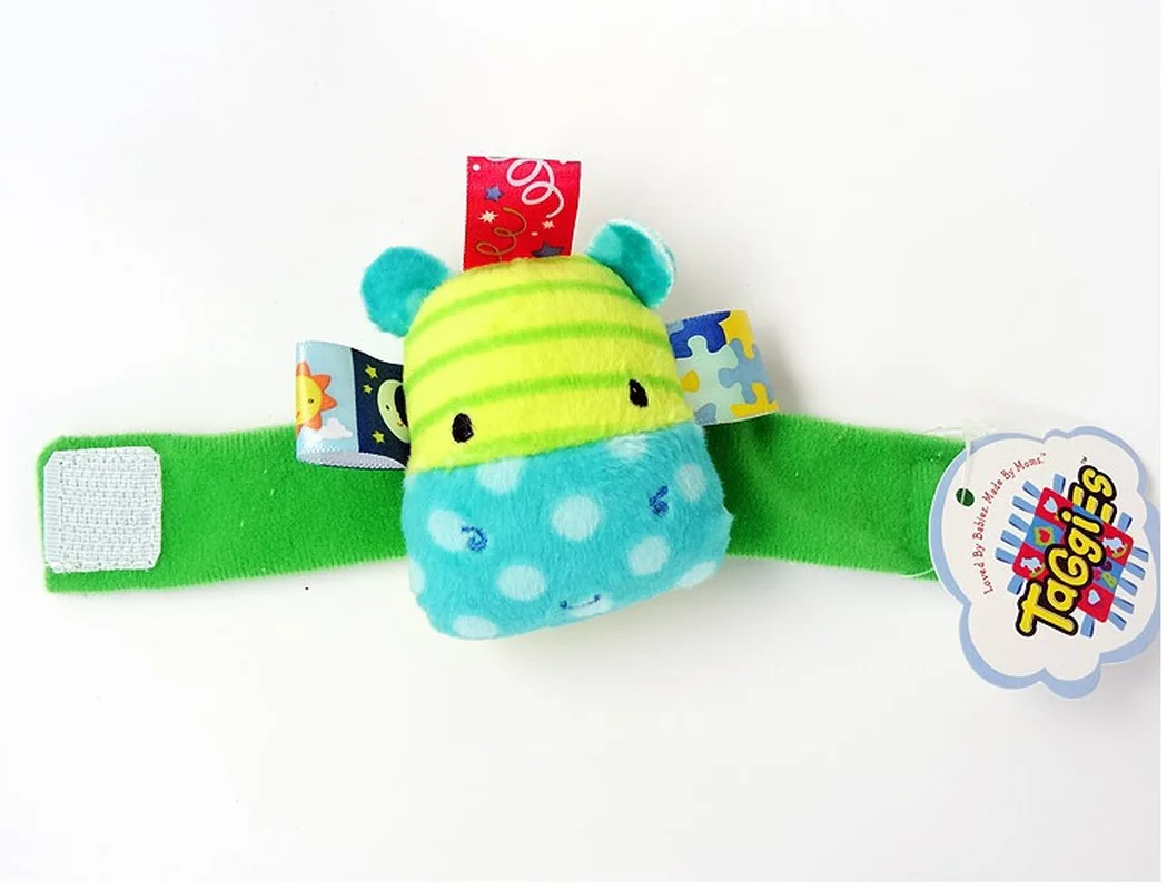 2018 Cartoon Animal Baby Rattle Watch band Toys Soft Stuffed Lion Elephant Hippo Plush Doll Appease Companionship Children Gift