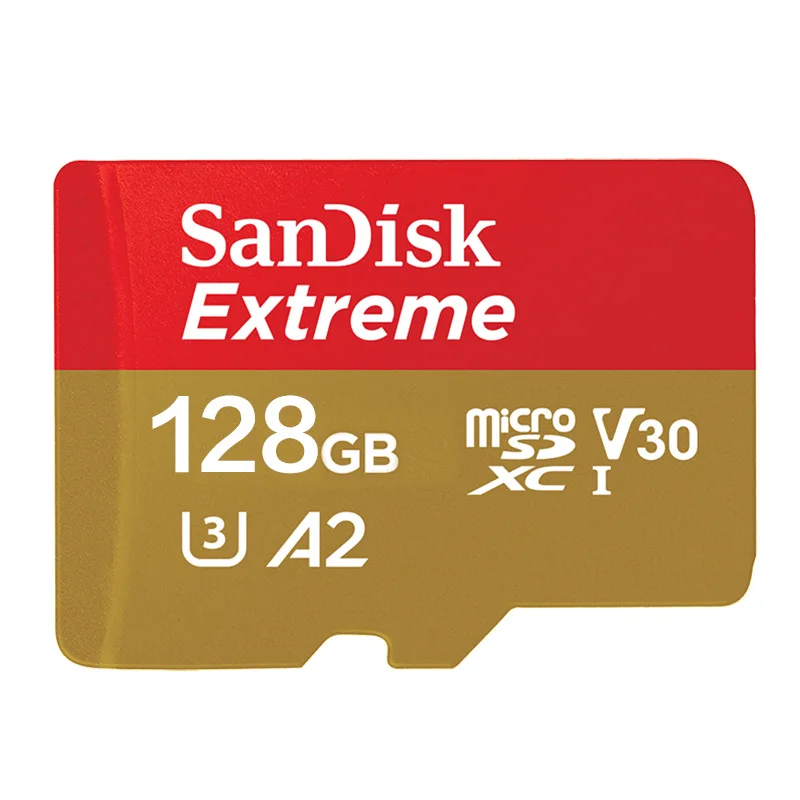 Карта Micro SD SanDisk 16 ГБ 32 ГБ A1 карта памяти MicroSDHC 64 Гб 128 ГБ 256 Гб 400 Гб MicroSDXC EXTREME PRO V30 U3 A2 4K UHD TF карты - Емкость: red golden 128GB