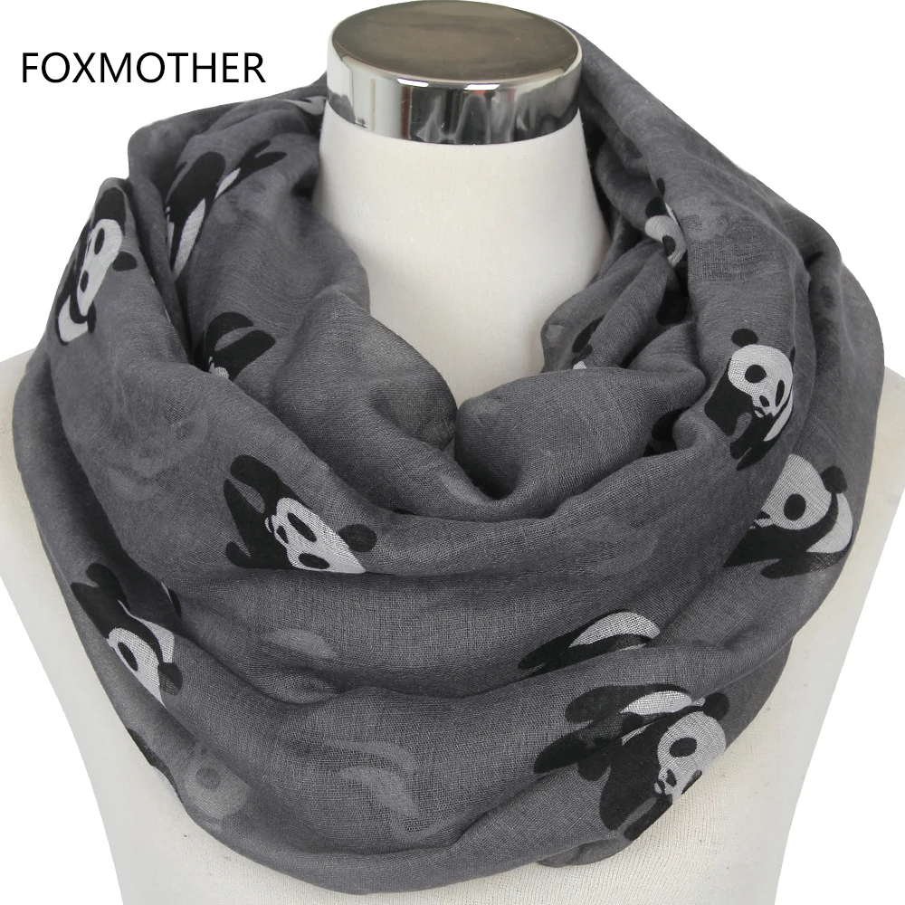 FOXMOTHER 2019 новый модный серый синий панды животных Бесконечность шарф шарфы для