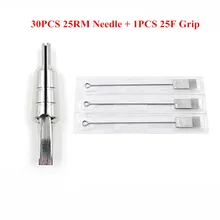 Трубка для татуировки с иглой 30 шт 25RM Стерильная игла для татуировки с 1 шт 25F ручка для татуировки поставка машины