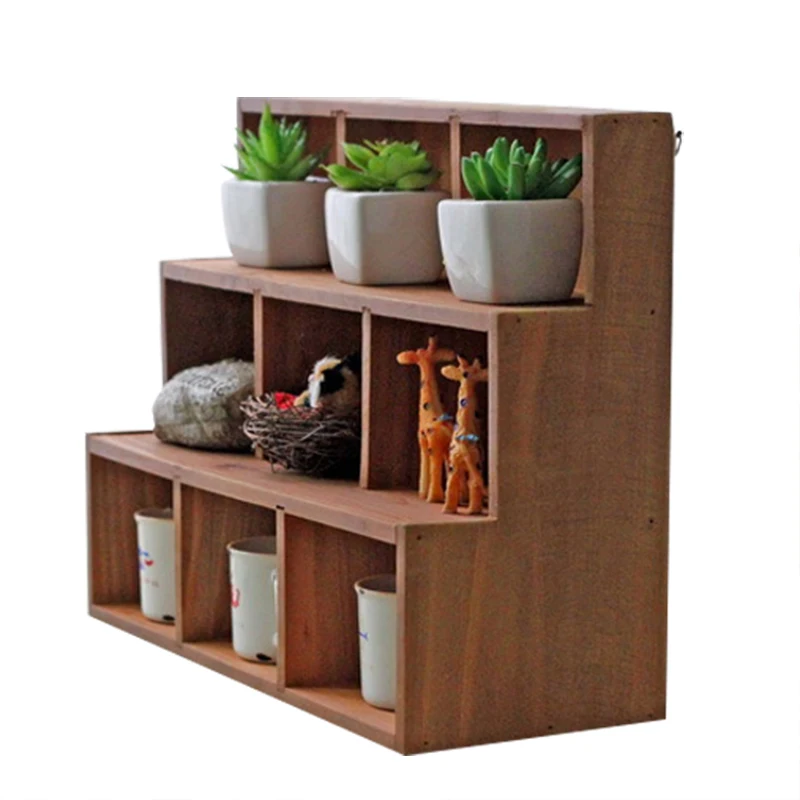 Creative Wooden Storage Cabinet Ornaments Retro Ladder Shape Wooden Storage Cabinet Ornaments Retro