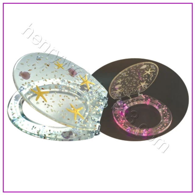 Retail Luxury Led Toilet Seat, Led Light Toilet Cover, New Model Resin Toilet Seat, Free