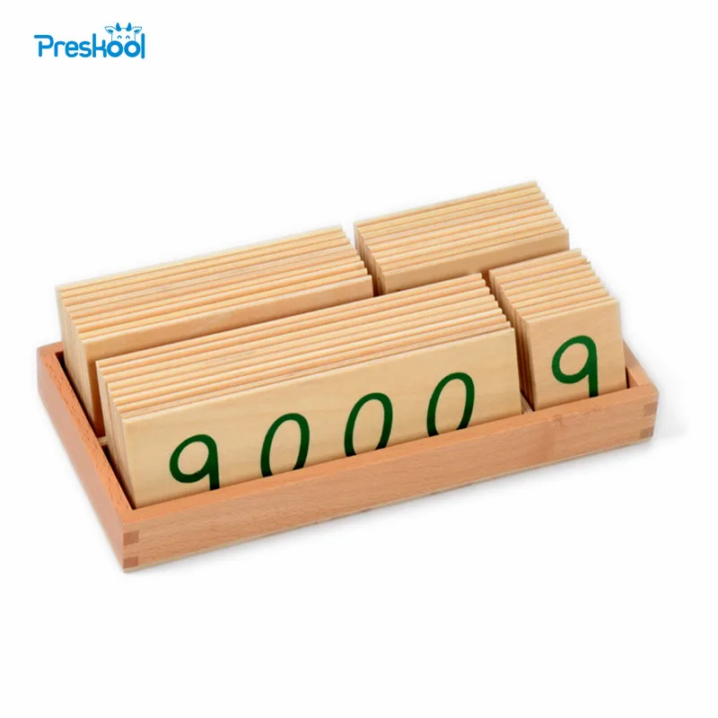  Baby Toy Wood Number Cards 1-9000 Montessori Math Preschool Early Childhood Education Kids Brinqued