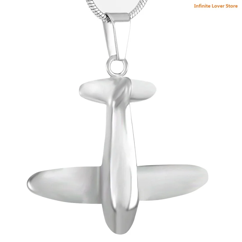 KLH9316 Airplane Pendant Cremation Urn Necklace Memorial Keepsake Ashes