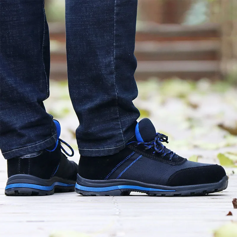 الأحذية الواقية الهواء تنفس أحذية أمان الرجال خفيفة الوزن الصلب حذاء مزود بفتحة للأصابع مكافحة تحطيم ثقب العمل واحدة شبكة رياضية