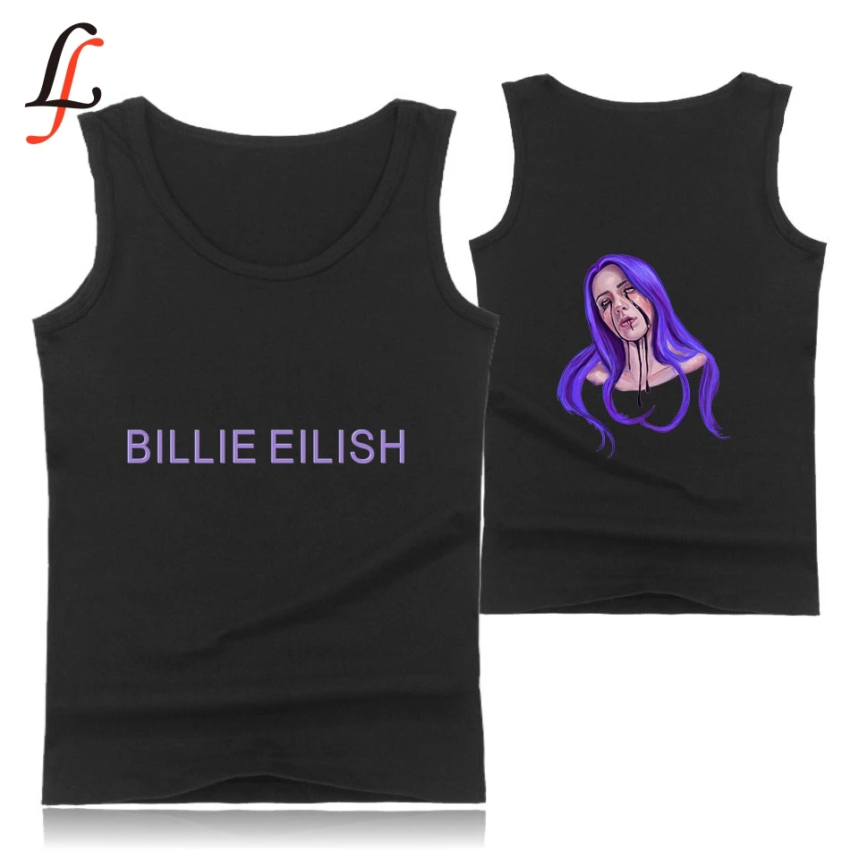Billie Eilish Повседневная Мужская/Женская майка K Pop без рукавов жилет бодибилдинг Harajuku Gymclothing летняя майка с бретелями фитнес Bambam