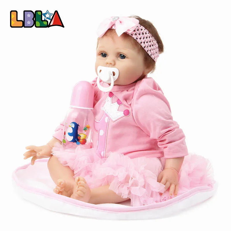 

55cm/22 inch Reborn Dolls Realistic Handmade Baby Doll Newborn Dolls Vinyl Silicone Lifelike Kid Girl Doll Toy With Nipple