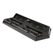 Вертикальная подставка вентилятор охлаждения с двойной зарядная станция для PS4 Pro Аксессуары Multi-функциональное зарядное устройство Черный