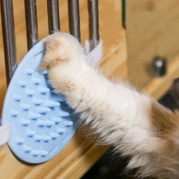 

@HE Pet Brush Cat Corner Massage Beauty Brush Itching Comb Fixed Hair Removal Brush Silicone Gloves Toy Pet Supplies