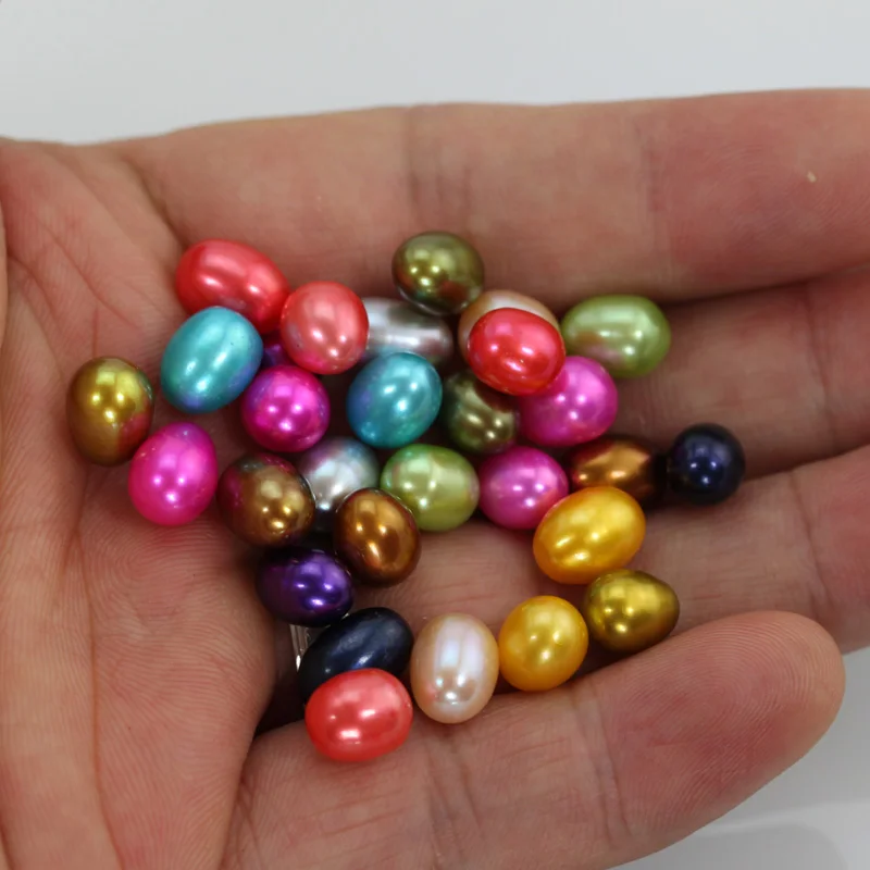 Бусины из пресноводного жемчуга россыпью 6 7 мм 20 шт.|freshwater pearl beads|pearl beadsoval beads |