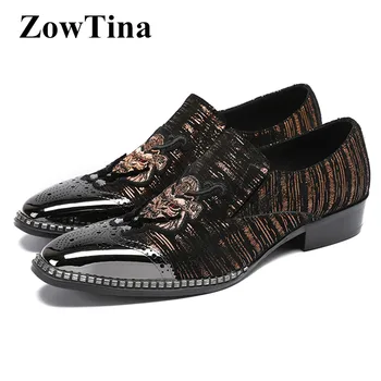 

Vintage Design Men Formal Oxford Shoes Slip On Dress Flats Shoes Large Size 40 Work Business Brogues Zapatillas Hombre Shoes