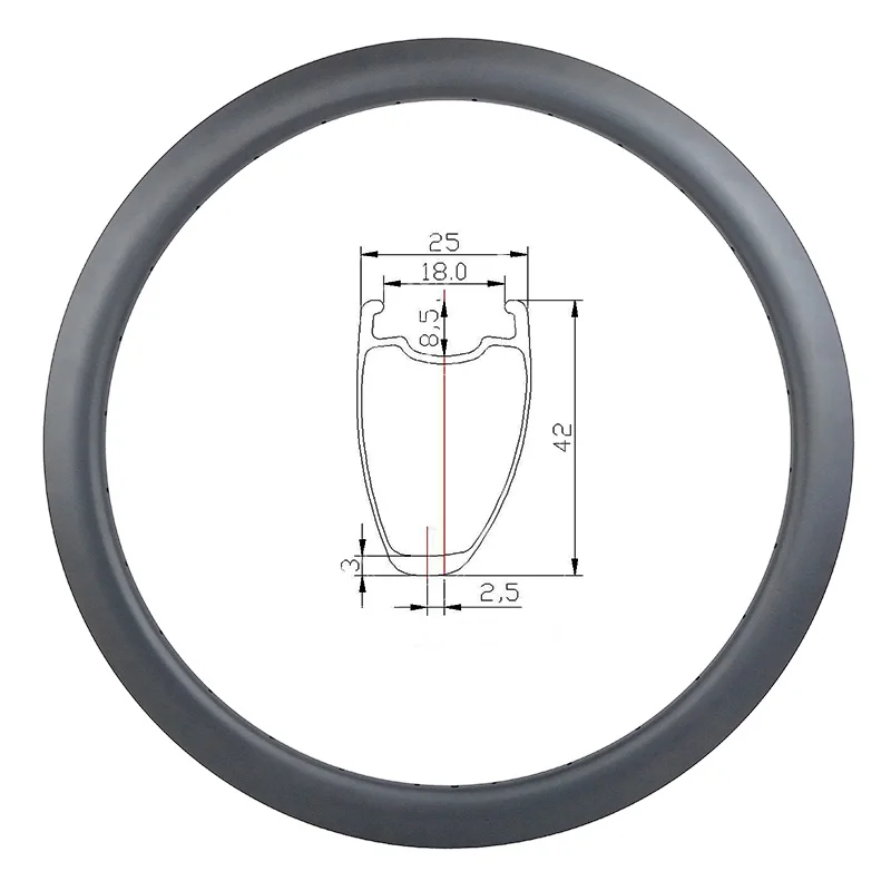Супер светильник 42 мм Высота Асимметричный клинчер бескамерный карбоновый обод 25 мм u-образный 20h 24h 28h 32h 36h 700c дорожный диск велосипед круг
