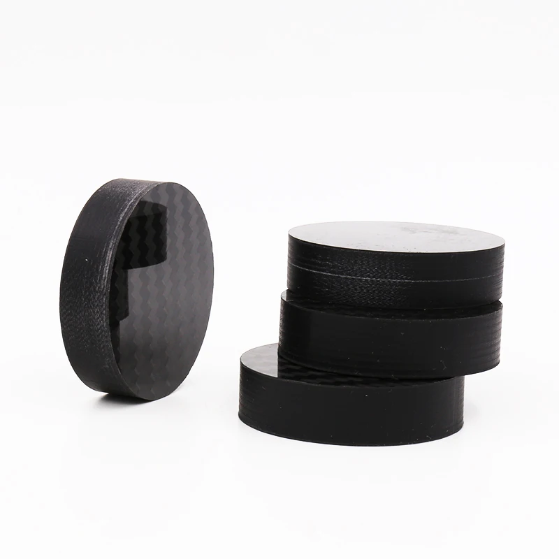 8PCS Black Carbon Fiber Speaker Isolation 40x10mm Spike Base Pad Shoe Feet Hifi Amp cone speaker pad