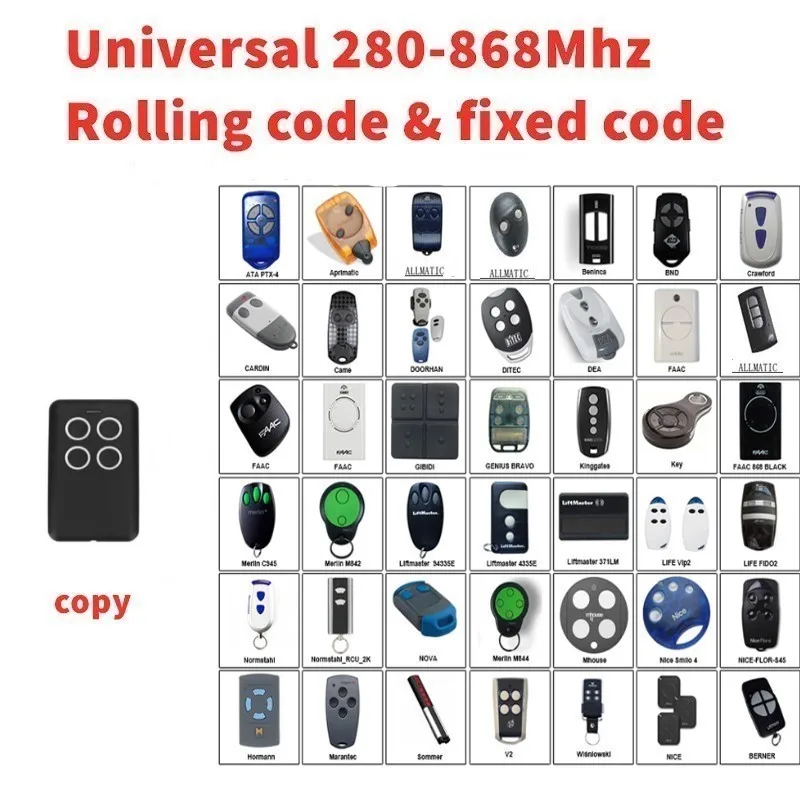 

PUJOL POSSIBILI PERSONALIZZAZIONI NON Garage Door Remote Control Handsender 433.92 MHZ Rolling Code