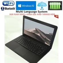 8GB RAM+1000GB HDD+60GB SSD 13.3″ win10 laptops Computer PC 2017 NEW high quality Intel Core i3 3227u 1.9GHZ Dual-Core ultrabook