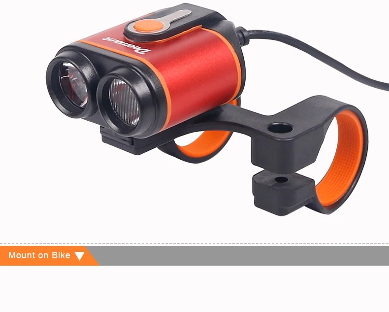 Best Deemount Cycling Font Lamp 8-22.5 Hours 400Lm Bicycle Headlight LED Lamp Front Lighting Flash Lantern Torch 18650 Battery Kit 20