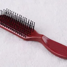 Профессиональная расческа для волос Массажная головка расческа красная деревянная модель антистатические высокотемпературные расчески щетки для волос 16,5*3,5 см SY25D5