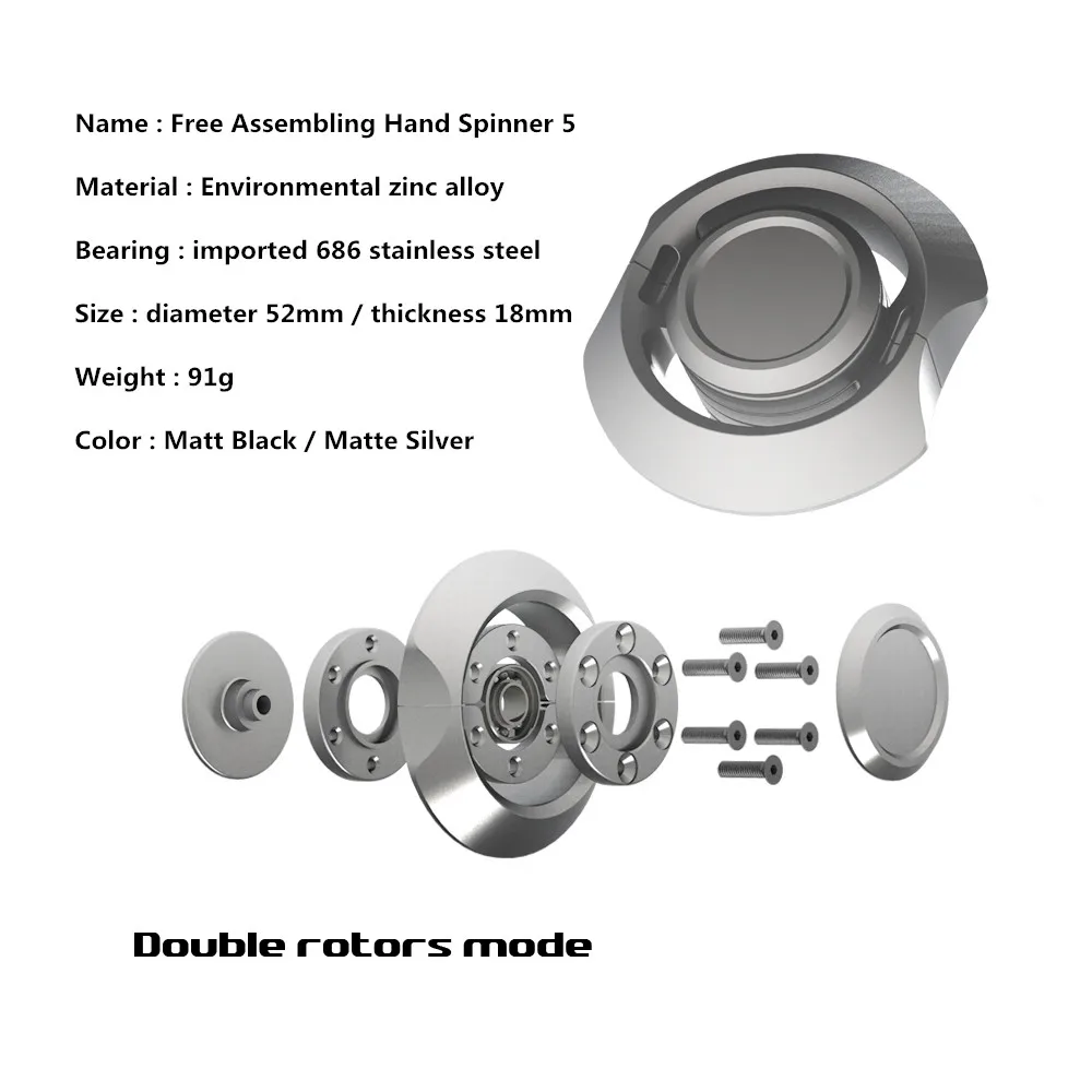 DIY сборка ручной Спиннер металлический модульный EDC фиджет Tri-Spinner цинковый сплав антистресс для снятия тревоги креативная игрушка