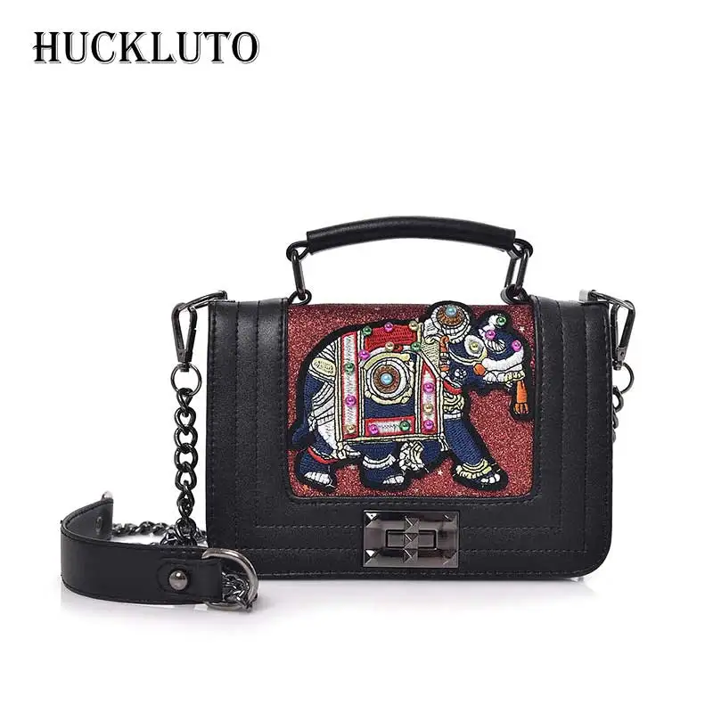 

HuckLuto 2019 Limited Time Discount Korean Fashion Luxury Elephant Chain Shoulder Crossbody Small Bag Leather Women's Handbag