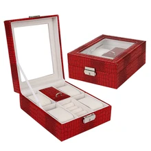Новая Мода серпантин часы дисплей коробка роскошные кожаные часы Коробка органайзер для украшений хранения Упаковка Дисплей