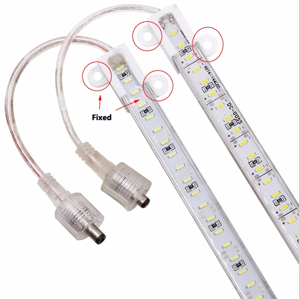 Водонепроницаемый IP68 50 см Жесткая светодиодная лента светильник 4014 светодиодный 72 светодиодный s/0,5 м супер яркий силиконовый светодиодный светильник s 12 В+ разъем постоянного тока