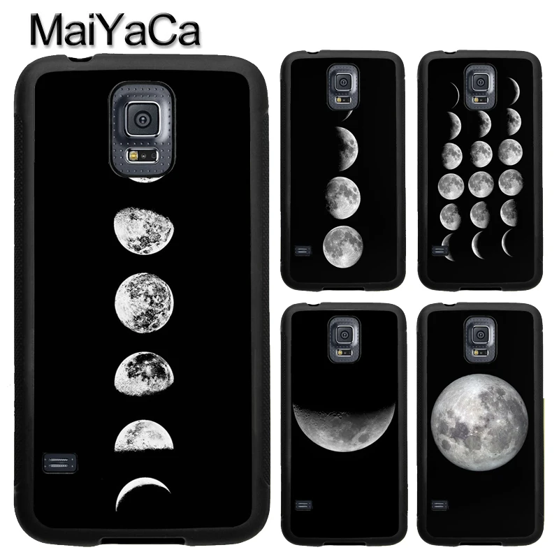 MaiYaCa MOON PHASES Pattern Full Cover Rubber Case For Samsung Galaxy 