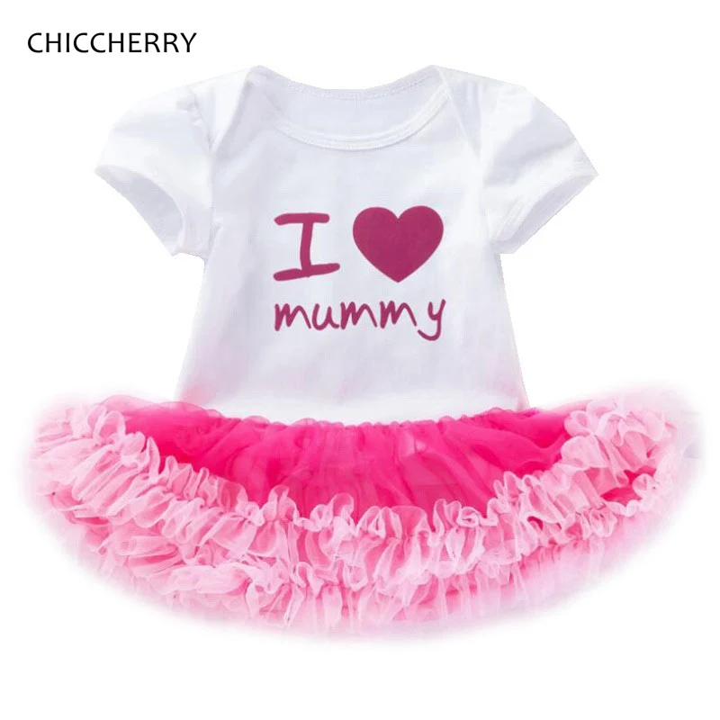 

I Love Mommy Summer Baby Girl Dress Lace Tutu Childrens Dresses Kids Party Clothes Infant Clothing Happy Mothers Day Outfits