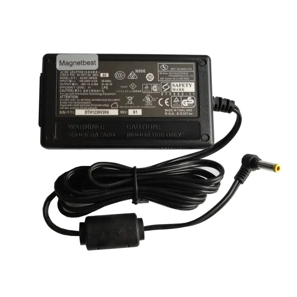 48V 0.38A Power Supply AC-DC Adapter for Cisco IP Phone 7942G