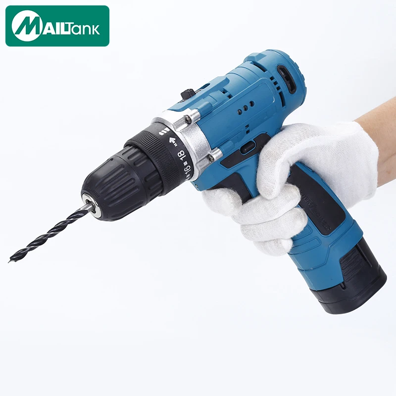 

MAILTank cordless drill electric screwdriver with two batteries Professional wireless drill Multi-function torque electric tools