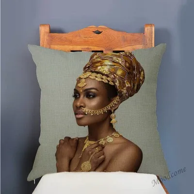 Модная африканская королева, африканская мода, женская декоративная подушка для дома, диванная подушка, чехол для салона красоты, декоративная наволочка - Цвет: T294-7