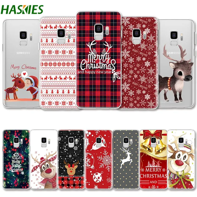 Merry Christmas for Samsung Galaxy A6 A8 2018 J4 J7 2017 J6 2018 S8 S9 Plus S4 S5 S6 S7 Edge Case for Note 8 9 Case Soft TPU