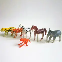 Подарок для детей, 6 шт./компл., пластиковая фигурка животного, тигр, леопард, бегемот, жираф, детские игрушки, милые игрушечные животные