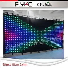 p100mm 2x4 м складной светодиодный экран сценическое освещение украшение led видео занавес