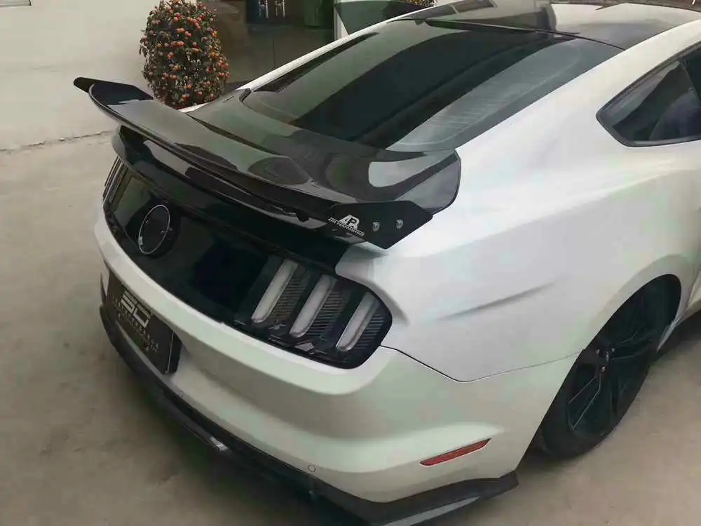 APR стиль Настоящее карбоновое волокно Автомобильный задний спойлер багажника крыло губы для Ford Mustang- кузов Автомобильный задний бампер для губ
