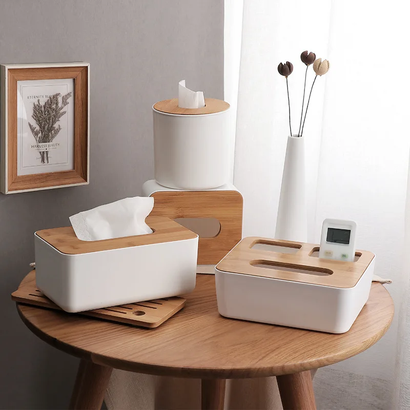 

Home Kitchen Wooden Plastic Tissue Box Solid Wood Napkin Case Holder Case Simple Stylish car box tissue holders tissue holder