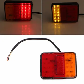

HNGCHOIGE 2Pcs Waterproof 30 LED Red Amber Rear Tail Light DC 12V for Trailer Truck Boat Car Styling Warning Turn Signal Lights