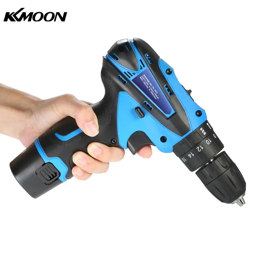 

KKmoon Multi-functional Electric Drill 12V Lithium-Ion Two-speed Electric Cordless Drill Rechargeable Screwdriver with LED Light